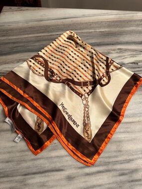 VINTAGE YVES SAINT LAURENT SILK SCARF